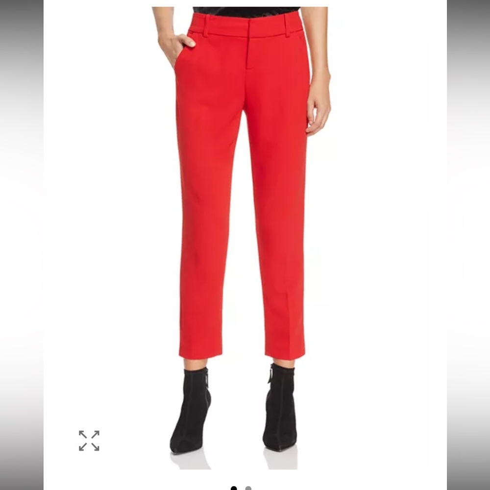 Alice + Olivia‎ Stacey slim trousers 6 red/orange NWOT $245